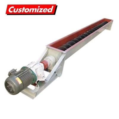 China OEM Custom Flexible Trough Screw Conveyor Spiral Groove Screw Auger Conveyor Transmission System for sale