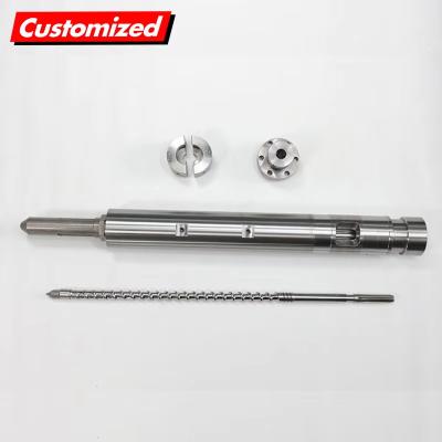 China Custom Stainless Steel Alloy Single Twin Extruder Screw Barrel Reciprocating Injection Lead Feed Screw Auger Nitride for sale