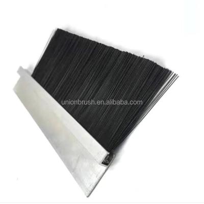 China Fireproof Chinese Direct Supply Door Sealing Channel Strip Brush With Aluminum Backing for sale