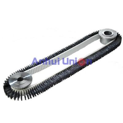 China Customized Endless Belt Brush Belt Cleaning Brush with PU Cubes for Conveyor Cleaning for sale