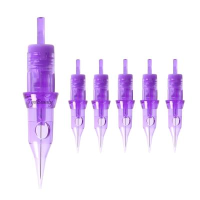 China Permanent Purple Premium Quality Tattoo Needles cartridges Nano Brow Permanent Makeup Cartridge Needles for SMP Tattoo Gun for sale