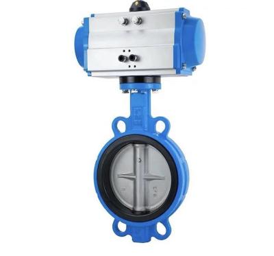 China 304 Pneumatic Valves Flange General Plate Double Acting Butterfly Valve for sale