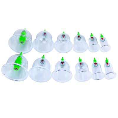 China Vacuum Back Chinese Traditional Cupping Set 12 Cups High Quality Cupping Therapy Set for sale