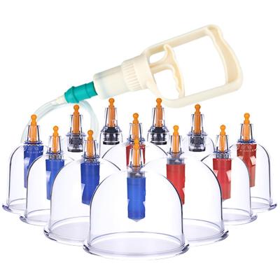 China Body Negative Pressure Home Cupping Set 18 Cups With Handle Chinese Acupuncture Plastic Cupping for sale