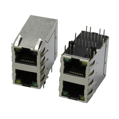 China PCB 2X1 rj45 PCB Jack Ethernet rj45 connector led 8 pin female modular rj45 connector jack for sale