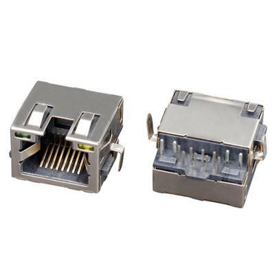 China PCB drop type rj45 8P8C led rj45 connector 8 pin modular jack network female connector for sale