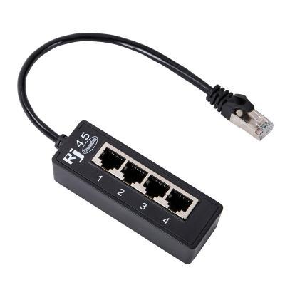 China Water proof RJ45 extension cable one point four point network wired network splitter transfer wiring rj45 connector for sale