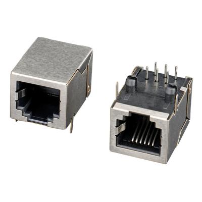 China PCB 1x1 single left tab down rj45 jack rj12 modular jack rj12 connector rj45 rj12 6 pin female connector for sale