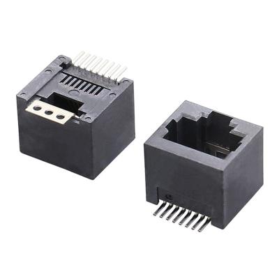 China PCB black without 8pin rj45 lightweight electrical connector smt RJ45 PCB modular jack transformer network female connector for sale