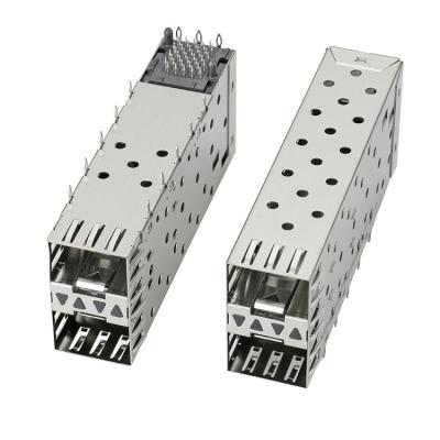 China PCB Double Layer 2x1 SFP Module Cage 0-3040-l SFP Fiber Connector SFP Fiber Cage for sale