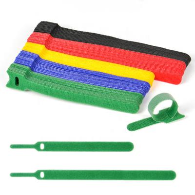 China Self Adhesive Self Grabbing Cable Wire Management Hook Loop Tape Cable Ties for sale