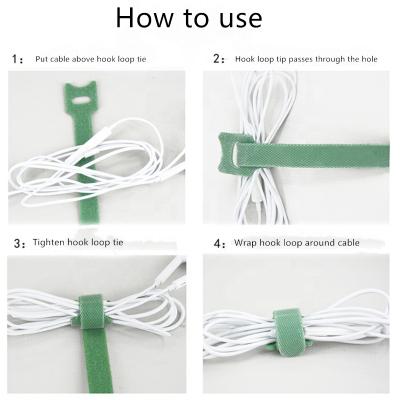 China Self Adhesive Universal Multi-colors Reusable Hook And Loop Cable Management Ties Cable Straps for sale