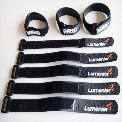 China Non Customized Sustainable Silicone Hook And Loop Lipo Battery Strap With Printed Logo for sale