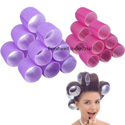 China Eco-friendly Jumbo Size Self Handle DIY Plastic Hair Rollers Set, Salon Hair Dressing Curlers, Self Holding Rollers For Women for sale