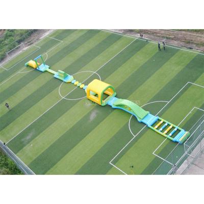 China 0.9mm PVC Tarpaulin 43M Long Aqua Park Inflatable Water Floating Obstacle Course For Kids And Adults Water Toys Fun for sale