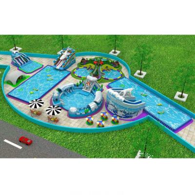 China Water Toys Giant Aqua City Inflatable Recreation Fun Water Park On Land With Intex Pool for sale