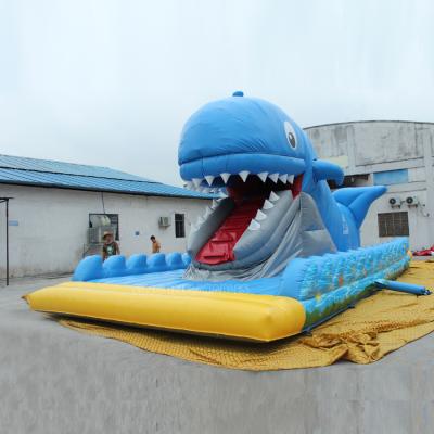 China PVC Eating Kids Animated Giant Inflatable Whale Slide With Movable Mouth For Outdoor Playground for sale