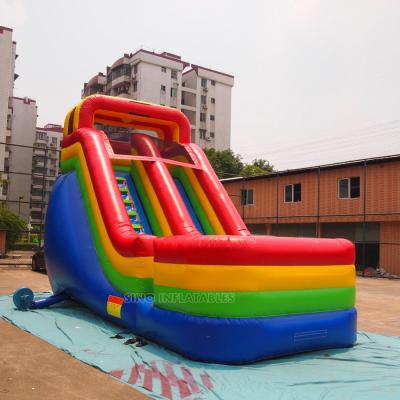 China PVC Kids Rainbow Wet And Dry Inflatable Slide With High Rail From China Inflatable Factory for sale