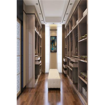 China (Size) Popular Style Master Bedroom Use Adjustable Walk In Wardrobe With Drawers And Led Light for sale