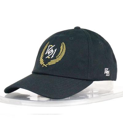 China Custom COMMON Logo Embroidery Hat Cap Black Cotton Flat Baseball Cap for sale