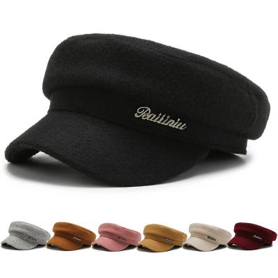 China Autumn Fashion Winter Trend Woolen Beret COMMON British Women's Retro Octagonal Hat for sale