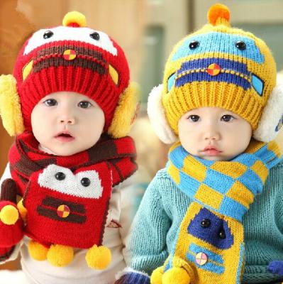 China COMMON warm winter Christmas gift promotion boy/girl beanie hat and scarf child 6-48 months baby lovely knit cap&hat for sale