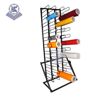 China Product showing for shopping mall metal vinyl roll storage display rack shelf brackets for sale