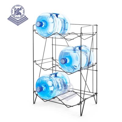 China Product Showing for Shopping Mall 5 Gallon Water Bottle Storage Shelf Rack Metal Wire Storage Rack for 15L Water Bottles Water Cooler Bottles for sale