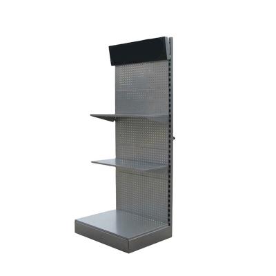 China Iron Metal Customized Free Standing Single Side Pegboard Display Rack For Pan for sale