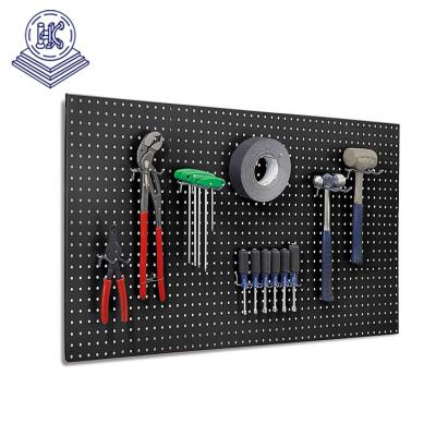 China Product Showing for Shopping Mall Wall Mounted Pegboard Rack Metal Hardware Tool Accessories Perforated Hooks Shelf Wall Hanging Storage Shelf for sale