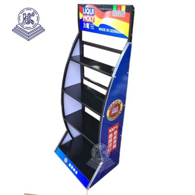 China Product Showing for Shopping Mall Car Shop Engine Lubricant Essential Oil Metal Shelf Display Rack Fit for sale