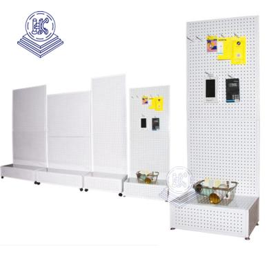 China Product Showing for Wholesale Metal Pegboard Hardware Mall Retailer Phone Accessories Display Rack Peg Board Tools Display Rack for sale