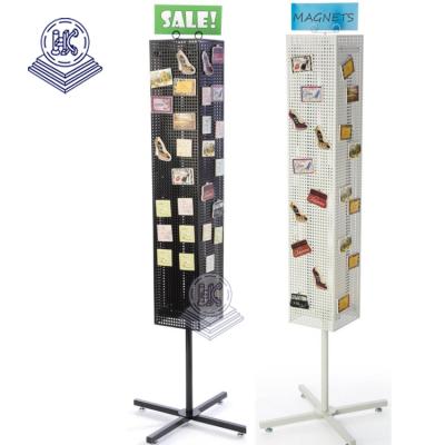 China Product Showing for Shopping Mall Gift Shops Metal Magnet Stickers Hair Accessories Magnet Pegboard Display Stand Rack Steel Retail Display Fixture for sale