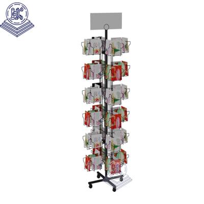 China Product Showing For Mall Fixture Shows Greeting Card Vertical Display Holiday Rotating Card Holder for sale