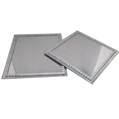 China Small Cheap Minimalist High Quality Glass Plates And Modern Ice Decor Glass Mirror Dish for sale