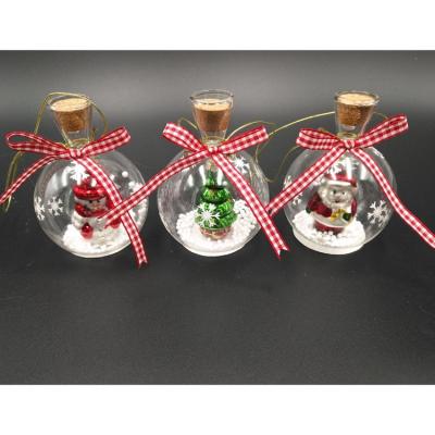 China China Glass Ornaments Clear Transparent Customized Glass Ball Ornaments Modern Glass Christmas Ornaments for sale