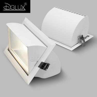 China Modern Modern Square Dimmable 40w 60w Smd Recessed Led Downlights Low Price Adjustable Led Down Lamp For Airport Waiting Hall Exhibition for sale