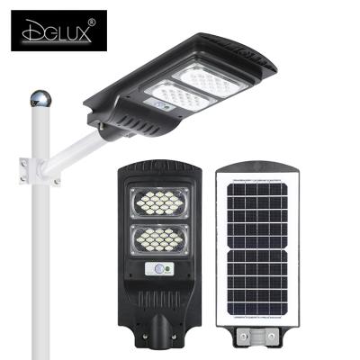 China High Brightness/Factory Price/Smart Sensor/New Style High Brightness Sensor/Factory Price/High Efficiency Ip65 Smart/New Style Waterproof All In One 30w 60w 90w Integrated Outdoor Solar LED Street Light for sale