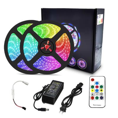 China Indoor Residential Residential RGB LED Strip Light Kit 5m 10 Meters 5050SMD Profile 12V Light Led Stript With Remote Cable China Canton Led Strip for sale