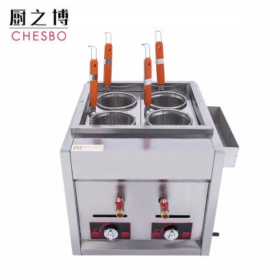 China Hotels 4 Holes Baskets Three-Cylinder 220V 8+8L 5+5L Gas Pasta Cooking Machine for sale