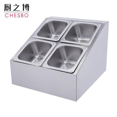 China 4 PCs Stainless Steel Spice Kitchen Set Spice Rack Magnetic Spice Pot Standable Seasoning Tool BBQ Spice for sale