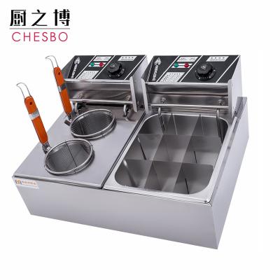 China food & Beverage Factory Customizable Free Standing Noodle Double/Electric Multi Function Pasta Chips Cooker Fryer Machine for sale