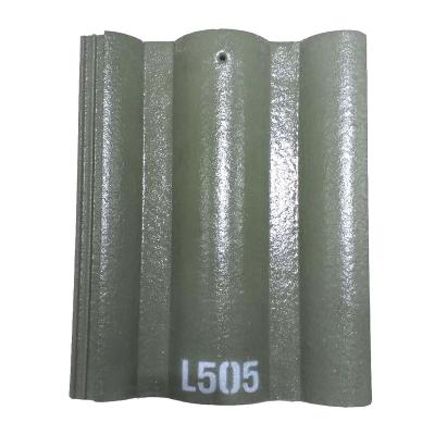 China Mediterranean green glazed corrugated roof tile roof decoration top manufacturer price for Algeria and Oman hotel for sale