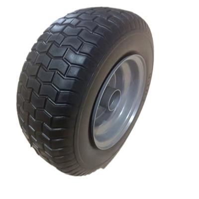 China Polyurethane High Quality Tire Trolley Cart Tool Trolley Industry Wheelbarrow Flat PU Foam Free Wheel for sale