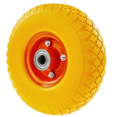 China Building Material Shops Industry Trolley Flat Cart Polyurethane Tire Wheelabrrow PU Foam Freewheel for sale