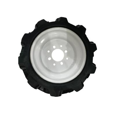 China Rugged And Durable Agricultural Field Cultivator RUBBER Herringbone Solid Rubber Wheels for sale