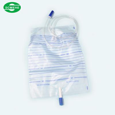 China Disposable disposable urine bag 2000ml with T-valve for sale