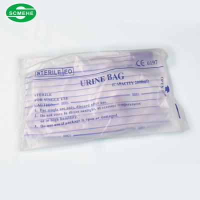 China Disposable 2000ml Disposable Medical Adult Urine Bag for sale