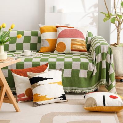 China 2021 New 100% Cotton Style Pillow Cover Embroidery Child Non-toxic Modern Luxury Colorful Nordic Home Room Decorative Cushion Cover For Sofa for sale