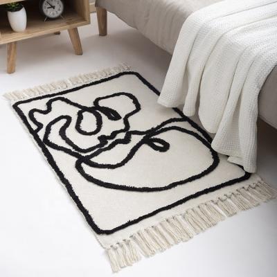 China Couples Single Tufted Pattern Cover Rug Hot Selling Wholesale Ins Design Floor Washable Living Room Outdoor Door Mat for sale